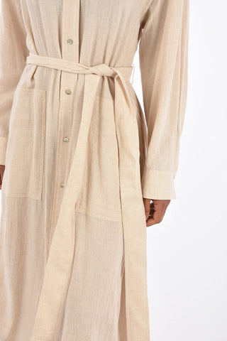 midi shirtdress with belt