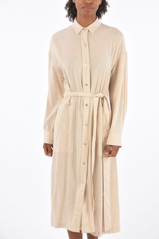 midi shirtdress with belt