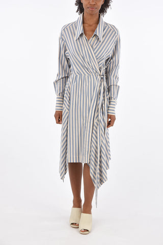 vestito wrap midi awning striped