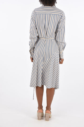 vestito wrap midi awning striped