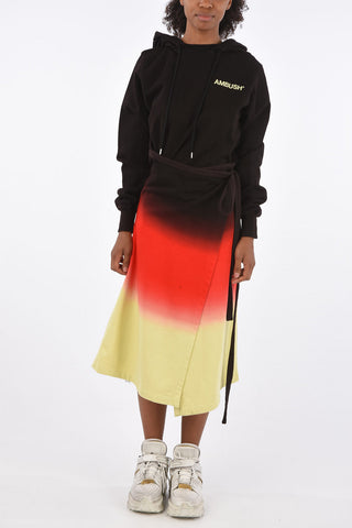 Tie dye hooded midi dress with Belt