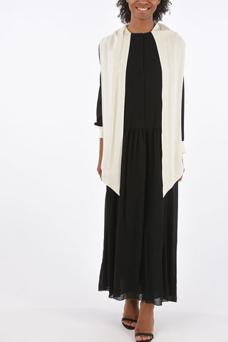 chemisier maxi in seta tie neck