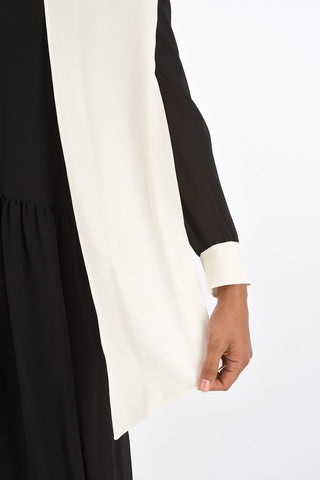 chemisier maxi in seta tie neck