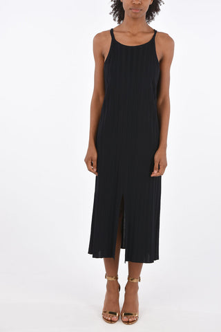 vestito midi con spacco frontale