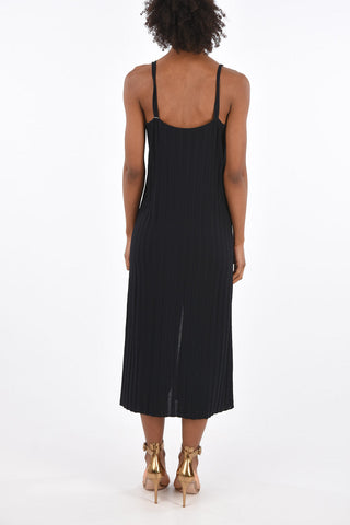 split-front hem midi dress