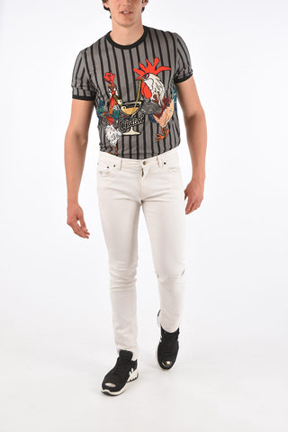 16cm vintage effect stretch denim jeans