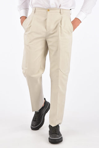 Mid-rise waist single pleat trousers
