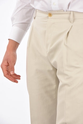 Mid-rise waist single pleat trousers