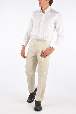Mid-rise waist single pleat trousers