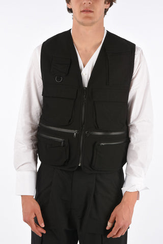 Sleeveless utility fatigue jacket