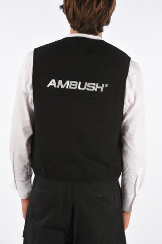 Sleeveless utility fatigue jacket