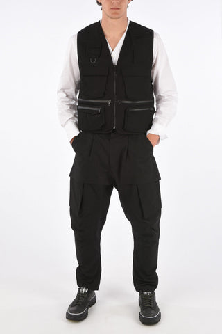 Sleeveless utility fatigue jacket