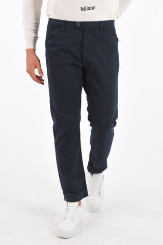 Mid-rise waist belt loops trousers