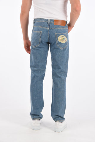 20cm straight fit jeans with patches