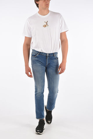 19cm Mid-rise waist straight fit jeans