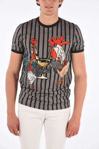 printed t-shirt with sequined details