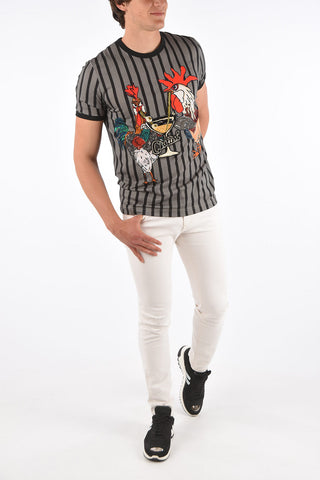 printed t-shirt with sequined details