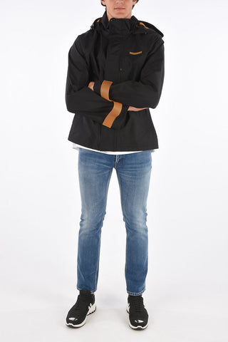 nylon jacket with removable hood
