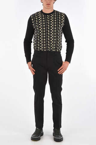 cuffed hem stretch cotton JOVI trousers