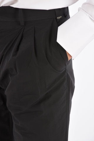 regular fit double pleat trousers
