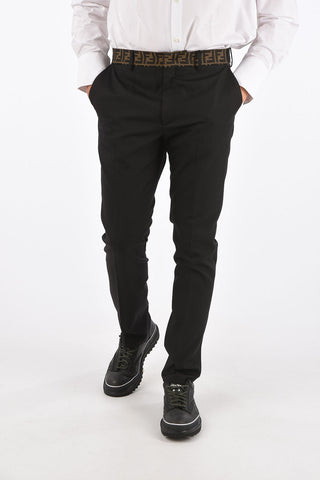 straight pants with Logoed Waist Band
