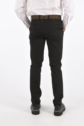 straight pants with Logoed Waist Band