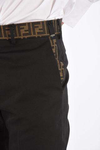 straight pants with Logoed Waist Band