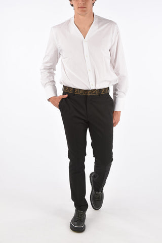 straight pants with Logoed Waist Band