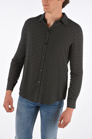 Polka Dot Spread Collar Shirt