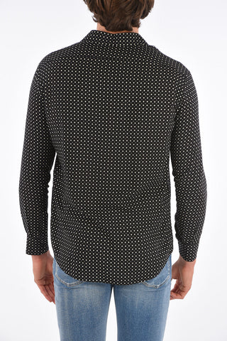 Polka Dot Spread Collar Shirt