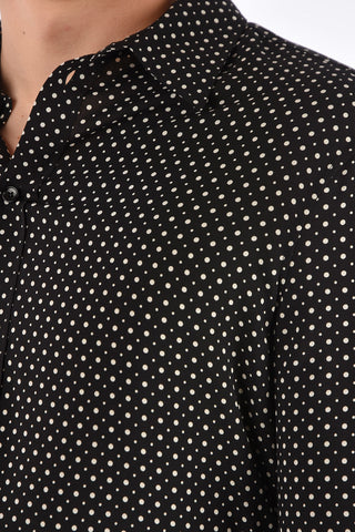Polka Dot Spread Collar Shirt