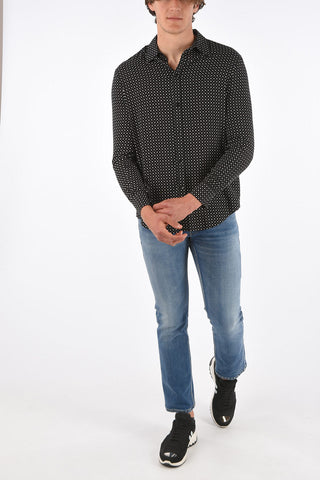 Polka Dot Spread Collar Shirt