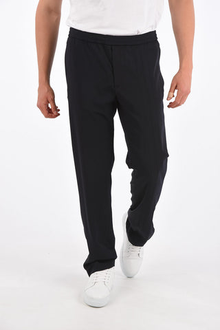 drawstring waist pants with ankle zip