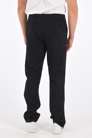 drawstring waist pants with ankle zip