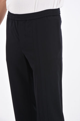 drawstring waist pants with ankle zip