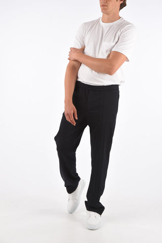 drawstring waist pants with ankle zip