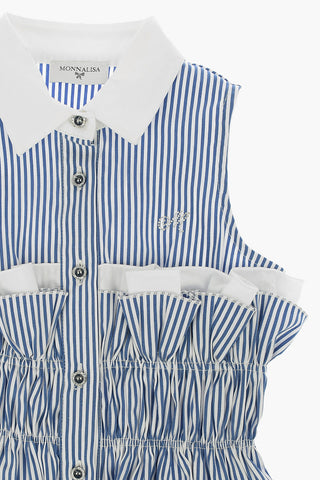 awning striped sleeveless shirtdress