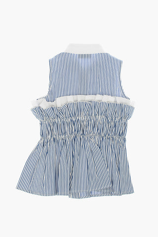 awning striped sleeveless shirtdress