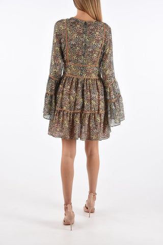Silk Long Sleeve Mini Dress