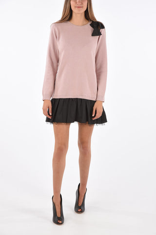 Mini Dress in Maglia con Fiocco