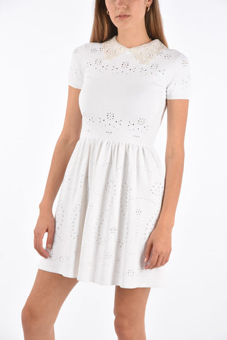 GARAVANI Embroidered Short Sleeve Mini Dress
