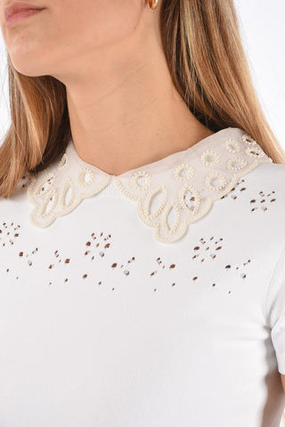 GARAVANI Embroidered Short Sleeve Mini Dress
