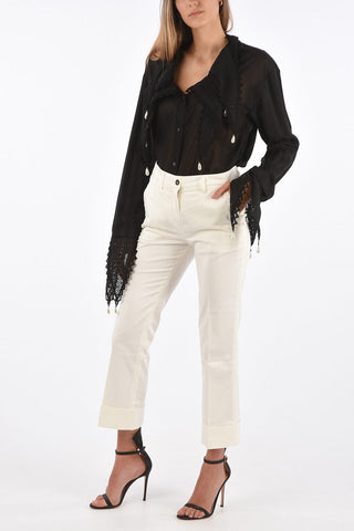 Cuffed Hem Cropped Pants