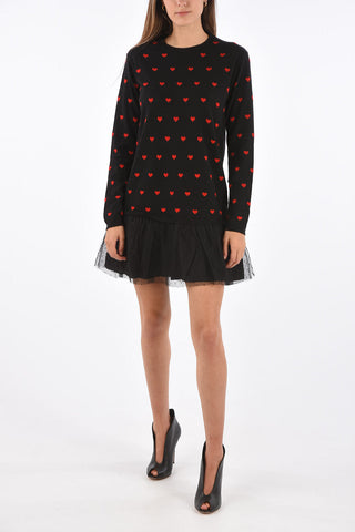 Embroidered Heart Mini Dress