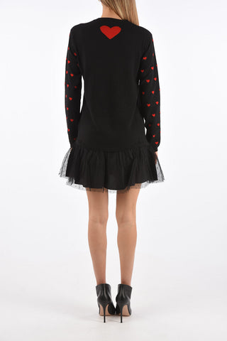 Embroidered Heart Mini Dress
