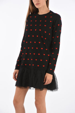 Embroidered Heart Mini Dress