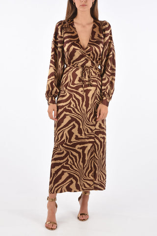 Vestito Kimono Midi in Seta Stretch