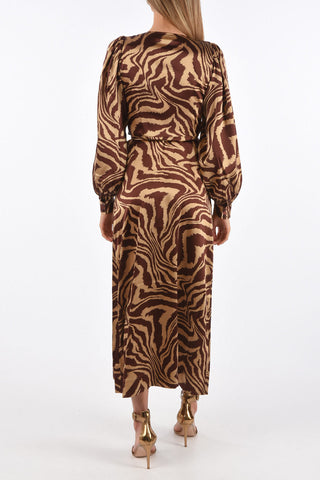 Vestito Kimono Midi in Seta Stretch