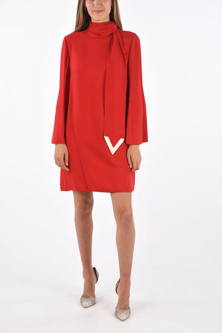 GARAVANI Jetted Pocket Tie Neck Dress