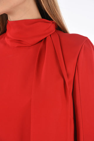 GARAVANI Jetted Pocket Tie Neck Dress